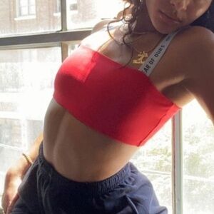 NWT Year Of Ours Kimberly Logo Band Sports Bra Size L